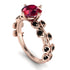 Leaves All Around Rose Gold Ruby Ring - Sydney 2ct No. 41